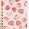 Spiral Notebook with Strawberry Print Cuaderno