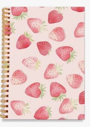 Spiral Notebook with Strawberry Print Cuaderno universitario